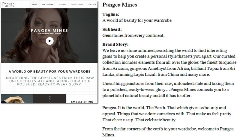 Jewelry Website Brand Copy